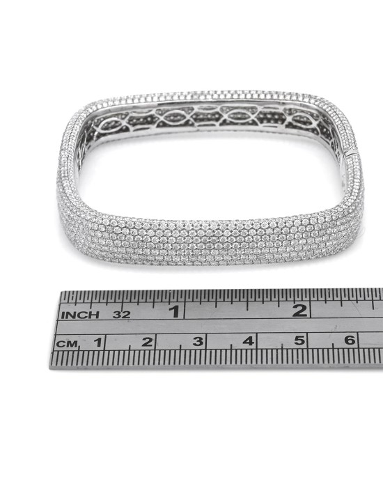 Diamond Pave Square Bangle Bracelet